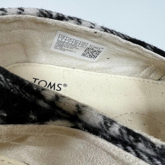 Toms black and white plaid slip on size Y3 Kid Junior US Y3 - Picture 11 of 13